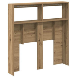 Berkfield Headboard Cabinet With Led Artisan Oak 100X17X102 Cm - thumbnail 9
