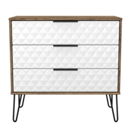 Anzio Matt Vintage Oak Effect 3 Drawer Chest (H)737mm (W)765mm (D)395mm - thumbnail 1