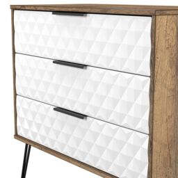 Anzio Matt Vintage Oak Effect 3 Drawer Chest (H)737mm (W)765mm (D)395mm - thumbnail 3