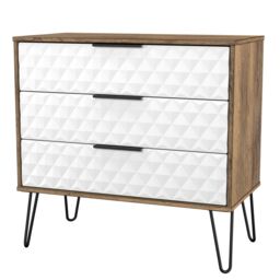 Anzio Matt Vintage Oak Effect 3 Drawer Chest (H)737mm (W)765mm (D)395mm - thumbnail 7