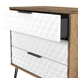 Anzio Matt Vintage Oak Effect 3 Drawer Chest (H)737mm (W)765mm (D)395mm - thumbnail 4