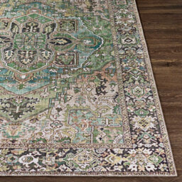 Livabliss Iris-Vintage Green Blue Beige Traditional Boho Living Dining Bedroom Rug 200 X 275 Cm Easy Care, Non Shedding - thumbnail 5