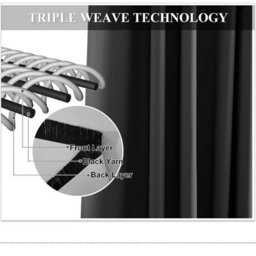 Ameha Dark Grey Plain Curtain Blackout Thick Thermal Insulated Bedroom Kitchen 66'' X 54'' Pencil Pleat Curtain Pair With Tie Back - thumbnail 8