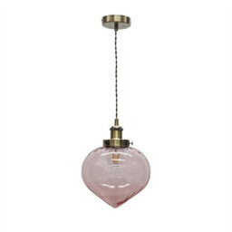 First Choice Lighting Set Of 2 Layla - Pink And Antique Brass Ceiling Pendant Lights - thumbnail 2