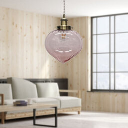 First Choice Lighting Set Of 2 Layla - Pink And Antique Brass Ceiling Pendant Lights - thumbnail 5