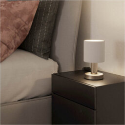 Loops Sleek Modern Satin Nickel Table Lamp For Stylish Indoor Lighting - thumbnail 3