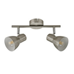 Luminosa Lighting Luminosa Riado Twin Ceiling Spotlight Satin Nickel 2Xe14 - thumbnail 2