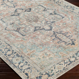 Livabliss Kemer-Washable Green Blue Brown Traditional Vintage Boho Living Dining Rug 200 X 275 Cm Easy Care, Non Shedding - thumbnail 6