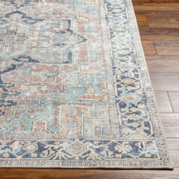 Livabliss Kemer-Washable Green Blue Brown Traditional Vintage Boho Living Dining Rug 200 X 275 Cm Easy Care, Non Shedding - thumbnail 5