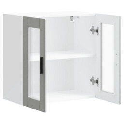 Berkfield Kitchen Wall Cabinet With Glass Door Porto Concrete Grey - thumbnail 6
