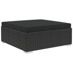Vidaxl 6 Piece Garden Lounge Set With Cushions Poly Rattan Black - thumbnail 4