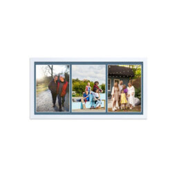 AK Frames 16X8 Walnut Sleek Multi Photo Frame With Pompadour Mount - Holds 3 Apertures (3X) 7X5 Photos - thumbnail 1