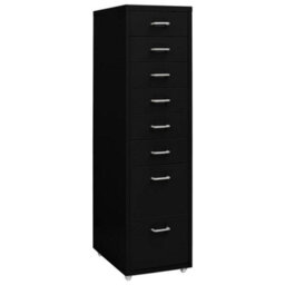 Walplus Mobile File Cabinet Black 28X41X109 Cm Metal - thumbnail 1