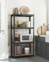 Songmics 4-Tier Shelving Unit, Steel Shelving Unit For Storage, Boltless Assembly, For Garage, Shed, Black - thumbnail 8