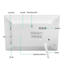 7 Inch Lcd Digital Alarm Clock Calendar Datetime F. Memory Loss Dementia Elderly 7 White - thumbnail 3