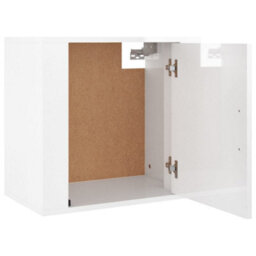 Berkfield Wall-Mounted Bedside Cabinet High Gloss White 50X30X47 Cm - thumbnail 6