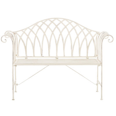 Beliani Garden Bench Milazzo 130 Cm Metal White - image 1