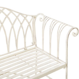 Beliani Garden Bench Milazzo 130 Cm Metal White - thumbnail 6