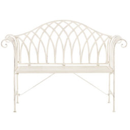 Beliani Garden Bench Milazzo 130 Cm Metal White - thumbnail 1