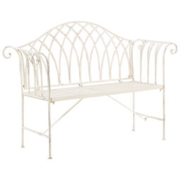 Beliani Garden Bench Milazzo 130 Cm Metal White - thumbnail 4