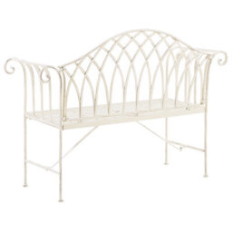 Beliani Garden Bench Milazzo 130 Cm Metal White - thumbnail 5
