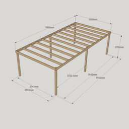 Rutland County Garden Furniture Garden Pergola 6 Posts - Wood - L300 X W780 X H270 Cm - Light Green - thumbnail 6