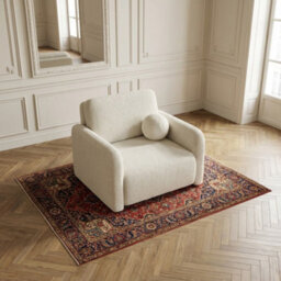 Viva Sun I Sofa Bed Chair With Sleeping Function And Bedding Storage Chipboard Frame Metal Legs 100X103X85Cm Cream