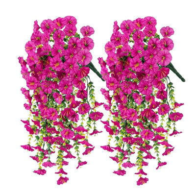 2 Pack 75Cm Outdoor Artificial Flowers, Hanging Plants, Uv - Resistant - image 1