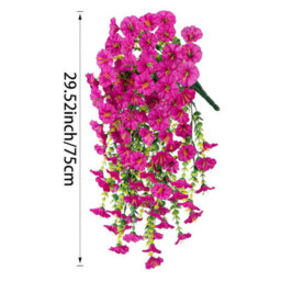2 Pack 75Cm Outdoor Artificial Flowers, Hanging Plants, Uv - Resistant - thumbnail 3