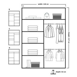 Sliding Wardrobes 4 u LTD Modern Led Light Mirror Sliding Wardrobe With Elegant Display Cabinet Oak 120Cm - thumbnail 3
