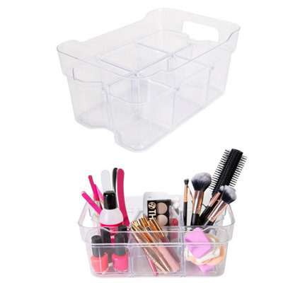 STAR SUPPLIES 6 X Small (25.5X18.5X9Cm) Adjustable & Stackable Storage Organisers With Modular Compartments For Crafts & Beads - image 1