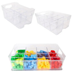 STAR SUPPLIES 6 X Small (25.5X18.5X9Cm) Adjustable & Stackable Storage Organisers With Modular Compartments For Crafts & Beads - thumbnail 3