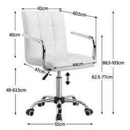 Office Chair Pu Leather Desk Chair Ergonomic Computer - thumbnail 2