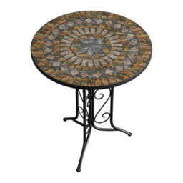 Iron Ceramic Round Side Coffee Patio Table Mosaic Design Garden Drinks Tables - thumbnail 4