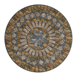 Iron Ceramic Round Side Coffee Patio Table Mosaic Design Garden Drinks Tables - thumbnail 3