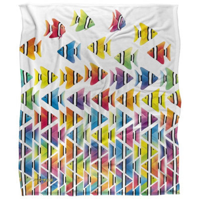 Royce Mcclure Silky Zig Zag Tropical Fish Supersoft Blanket Multicoloured (152Cm X 127Cm) - image 1