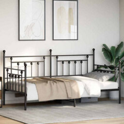 Berkfield Daybed Frame Black 107X203 Cm Steel - thumbnail 5