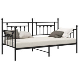 Berkfield Daybed Frame Black 107X203 Cm Steel - thumbnail 3