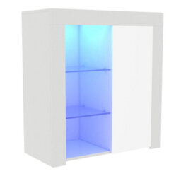 Lassic Vida Designs Azura White 1 Door Led Sideboard Storage Cabinet Cupboard - thumbnail 9