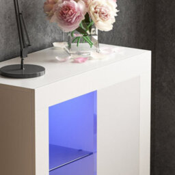 Lassic Vida Designs Azura White 1 Door Led Sideboard Storage Cabinet Cupboard - thumbnail 5
