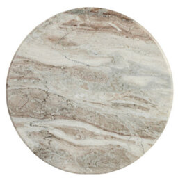 Ajmer Round Natural Marble Top & Wood 3 Pedstal Legs Coffee Table - thumbnail 5