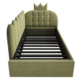 Modernluxe 3Ft Single Daybed, With Pull-Out Bed, Trundle Bed, Sofa Bed, 90 X 190 Cm, With Metal Slatted Frame, Velvet, Green - thumbnail 7