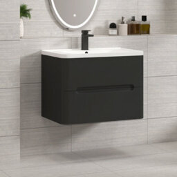 Royal Bathrooms Venice 700mm Matt Nocturne Black Floor Standing Vanity Unit 2 Door With Ceramic Basin - thumbnail 5