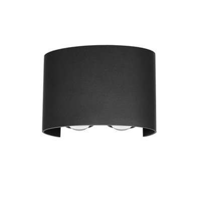 Luminosa Lighting Luminosa Ortelo Outdoor Up Down Wall Lamp Black 3000K Warm White 4Xled Ip54