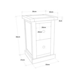 Cabinet Bits Salerno 2 Drawer Petite Bedside Table Wood Knob - thumbnail 9