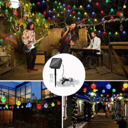 Solar Crystal Ball Lights, 50 Led 7M/24Ft 8 Modes Waterproof Solar Powered Hanging Decor For Garden Patio Wedding Party - thumbnail 3