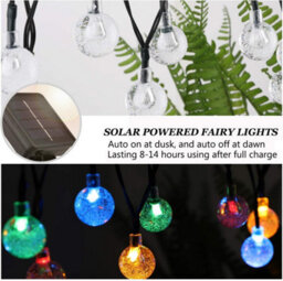 Solar Crystal Ball Lights, 50 Led 7M/24Ft 8 Modes Waterproof Solar Powered Hanging Decor For Garden Patio Wedding Party - thumbnail 6