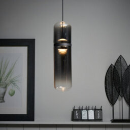 Litecraft Visconte Bjorn Smoke Led Glass Ceiling Pendant Light - thumbnail 1