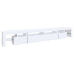 Berkfield Tv Cabinet With Led Lights White 260X36.5X40 Cm - thumbnail 8
