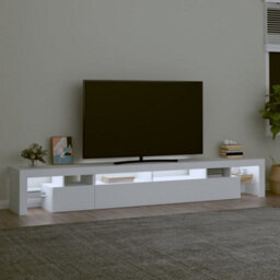 Berkfield Tv Cabinet With Led Lights White 260X36.5X40 Cm - thumbnail 3